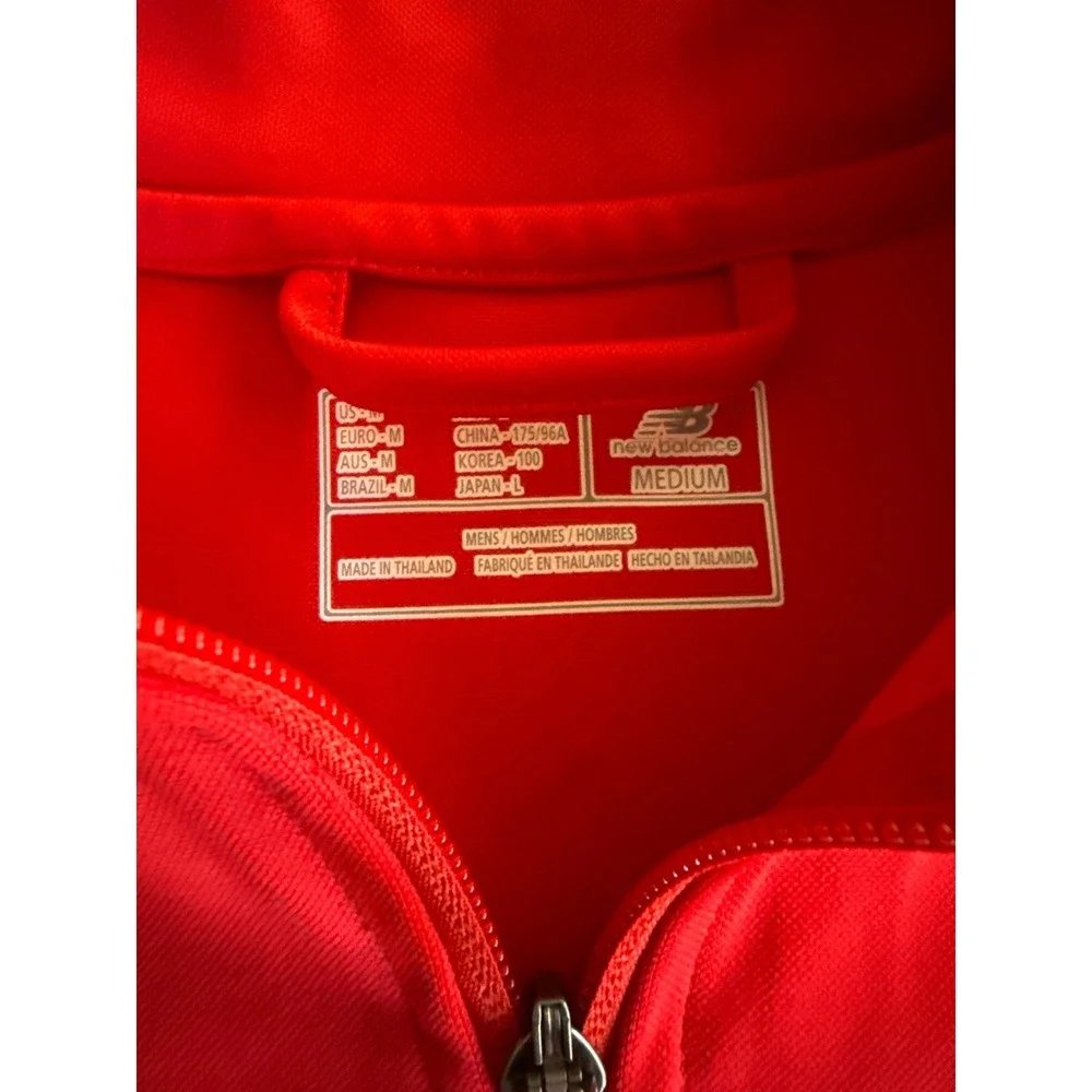 Boys New Balance Track Jacket Full‎ Zip Red Athletic Sportswear Zipper Pockets
